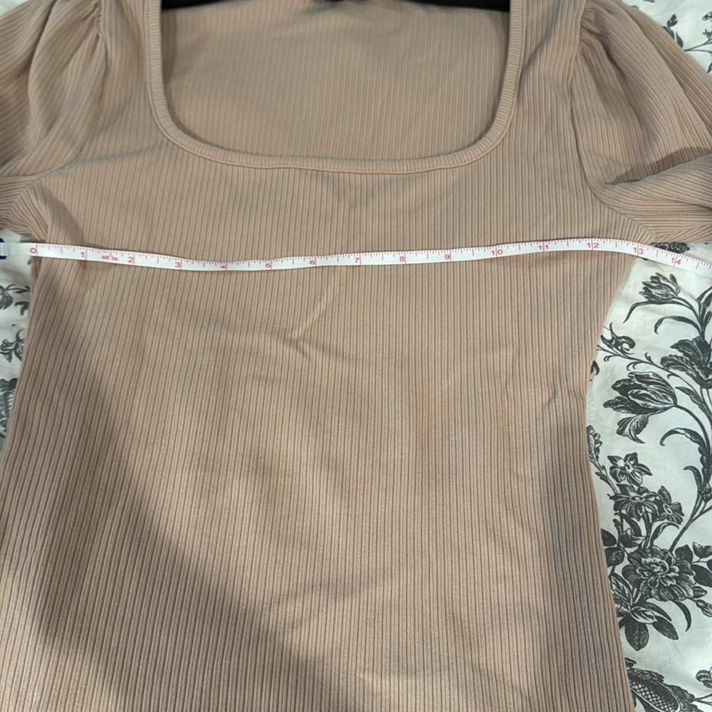 J. Crew Puff Shoulder Ribbed Top - Picture 4 of 5